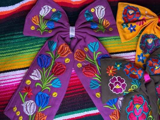 Embroidery Hair Bows
