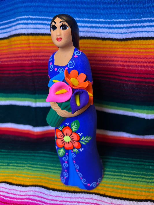 Mexican hand painted folk art woman.