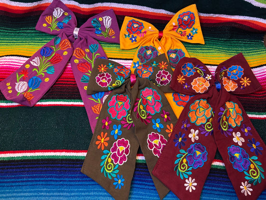 Embroidery Hair Bows
