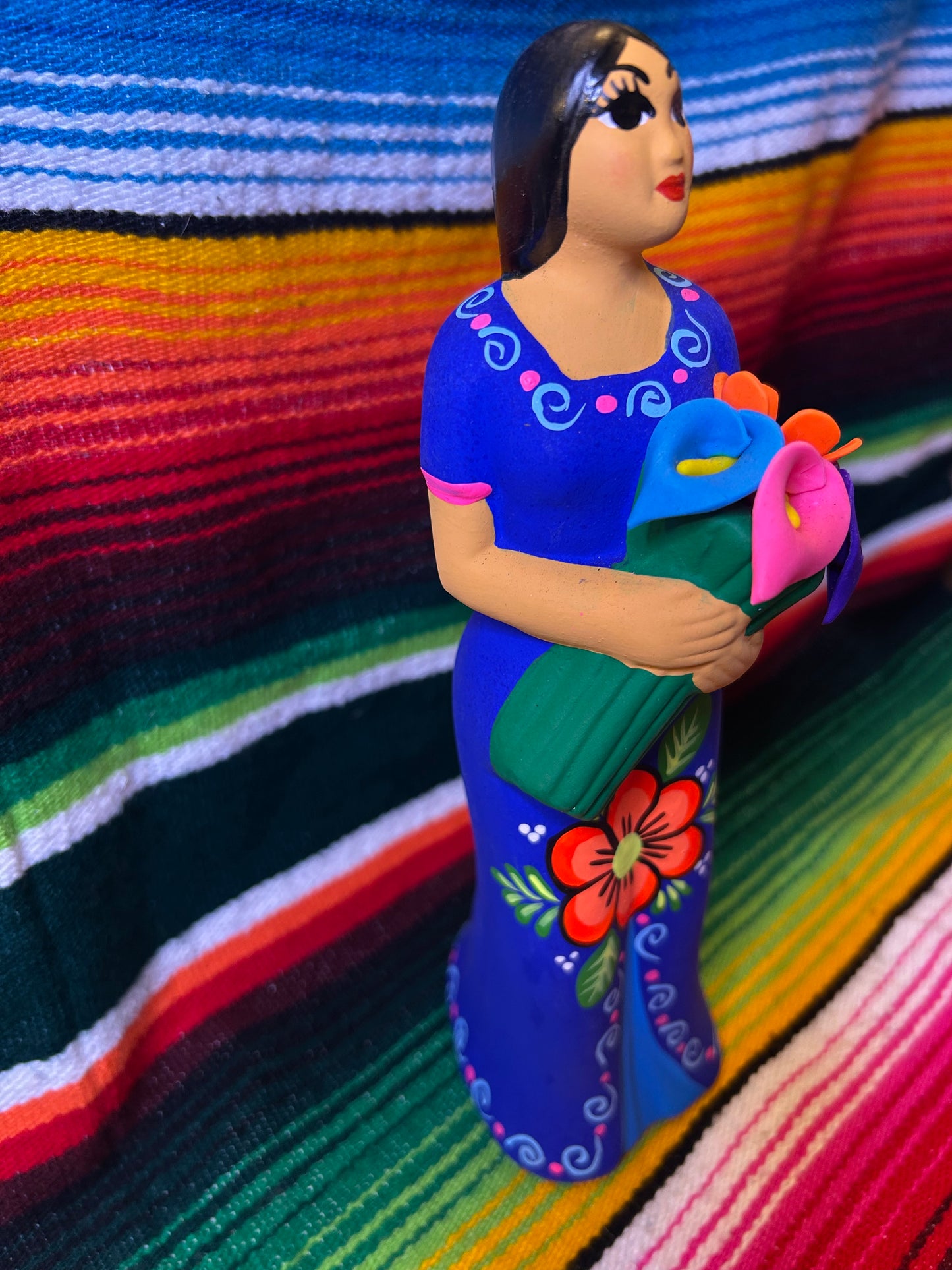 Mexican hand painted folk art woman.