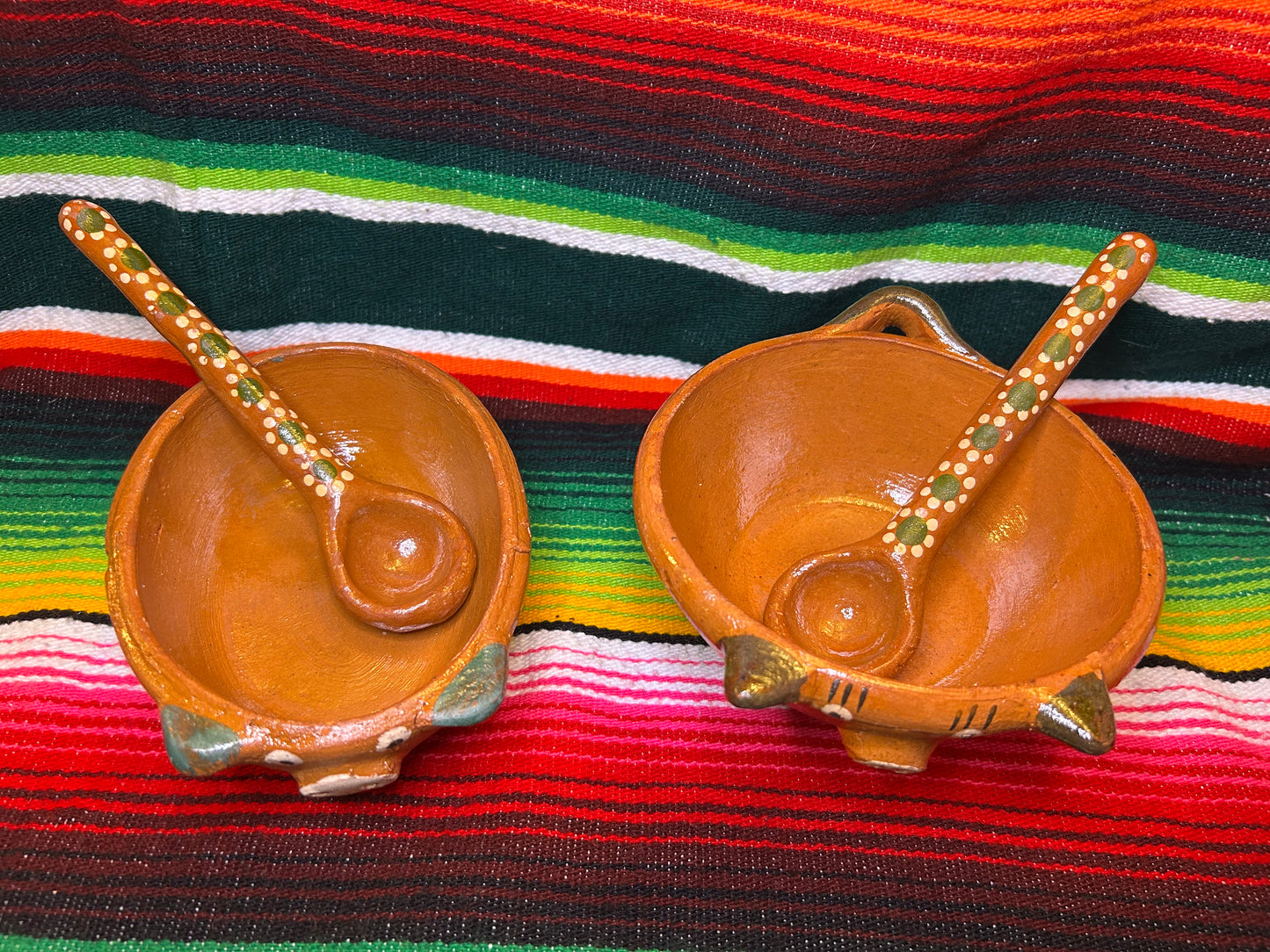 Clay salsa bowl with spoon