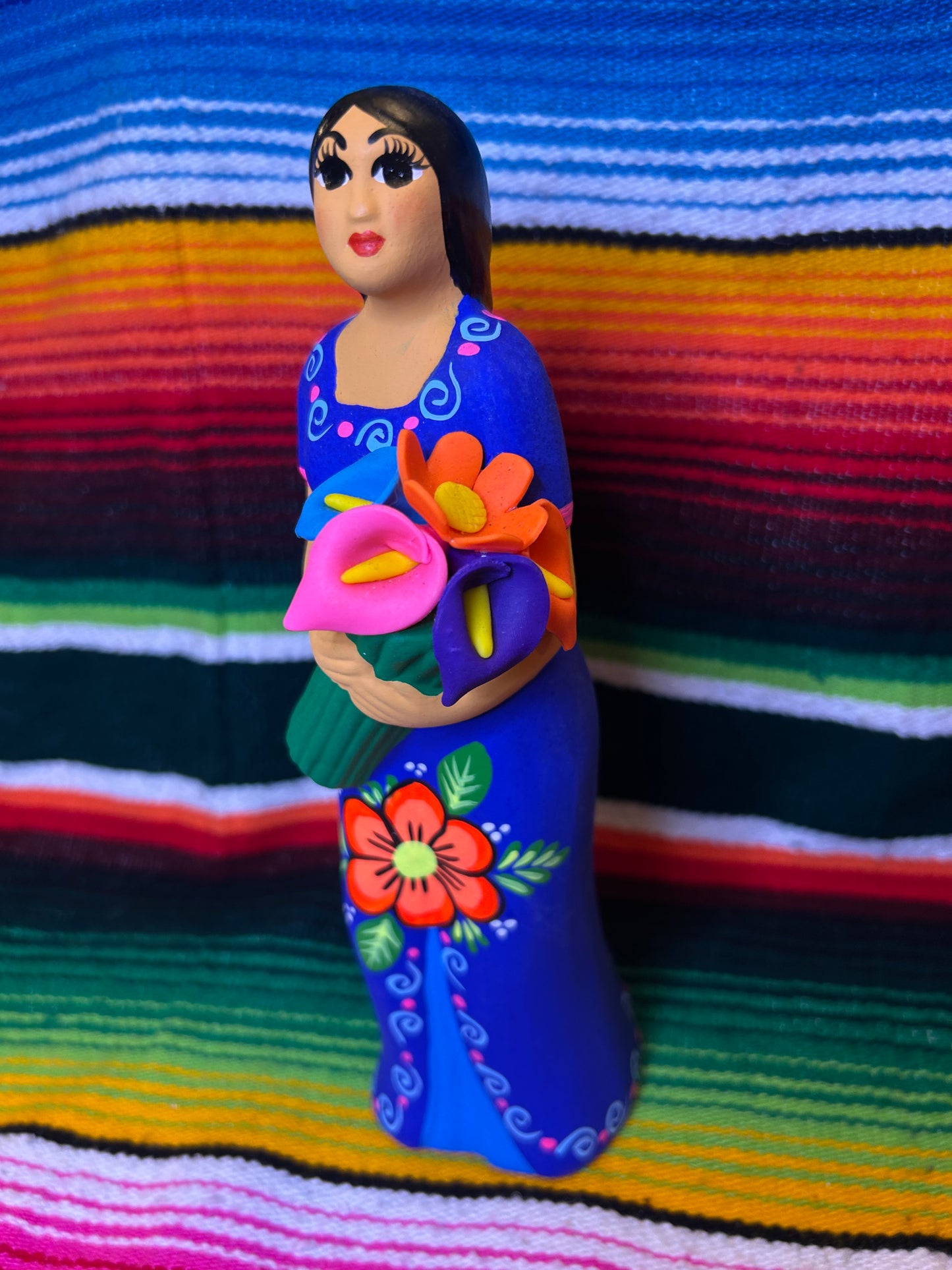 Mexican hand painted folk art woman.