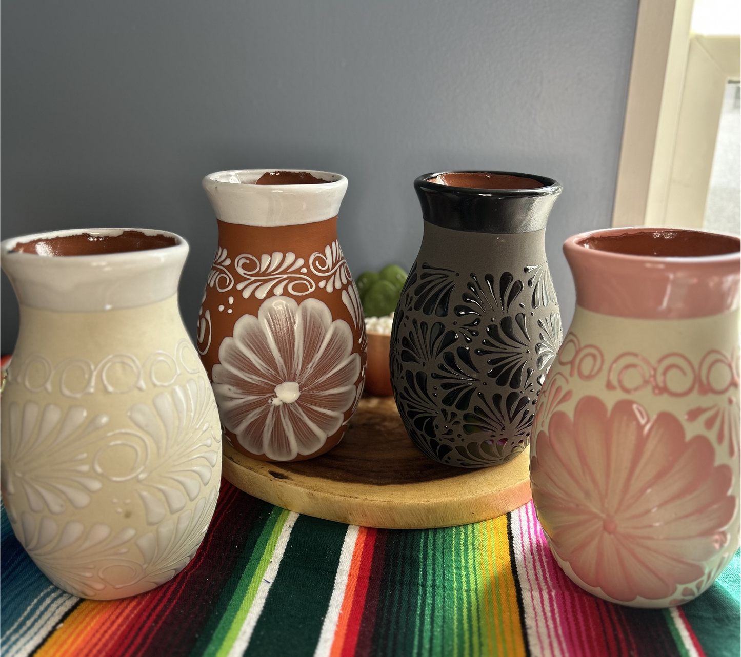 Talavera design clay Flower Vase