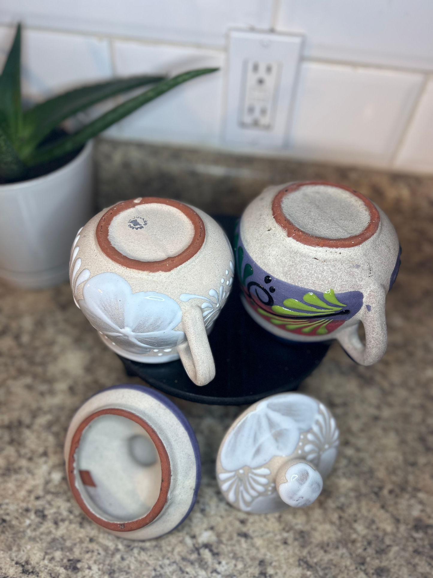 Handmade Mexican Barro Sugar Bowl with Lid