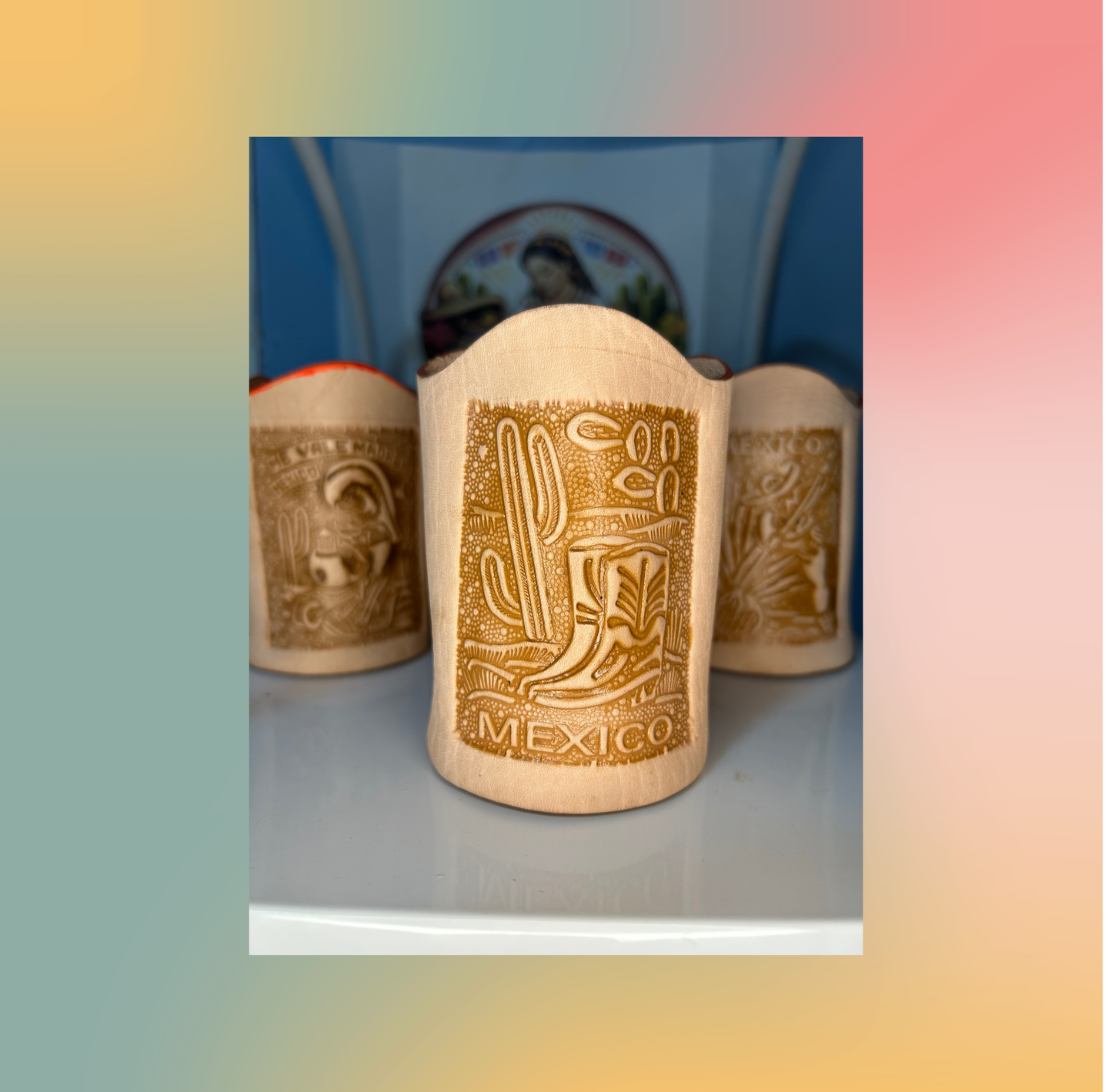 Leather can holder
